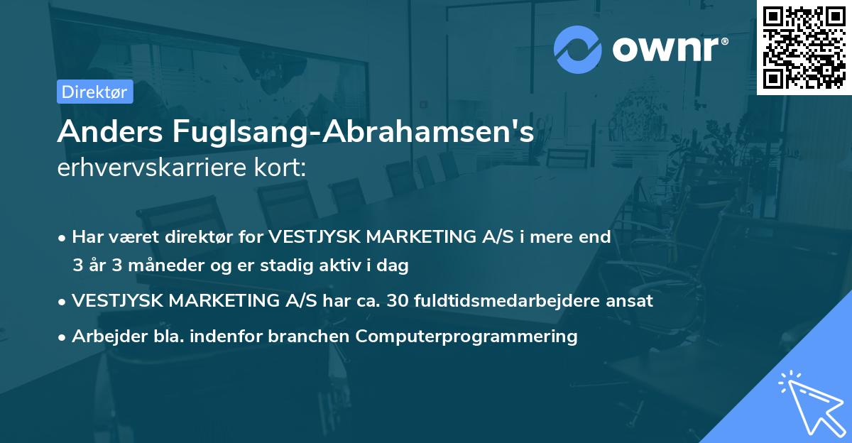 Anders Fuglsang-Abrahamsen's erhvervskarriere kort
