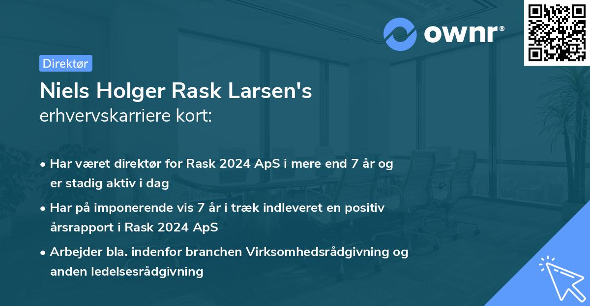 Niels Holger Rask Larsen's erhvervskarriere kort