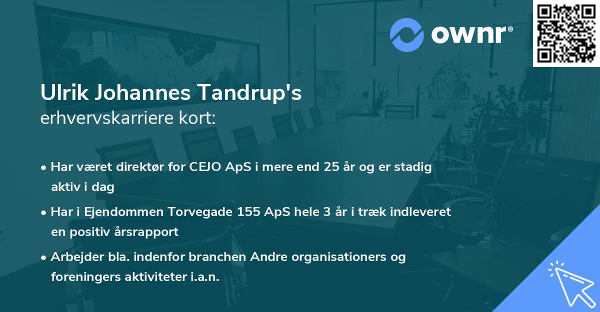 Ulrik Johannes Tandrup's erhvervskarriere kort