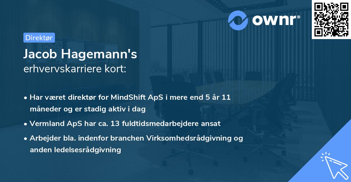 Jacob Hagemann's erhvervskarriere kort
