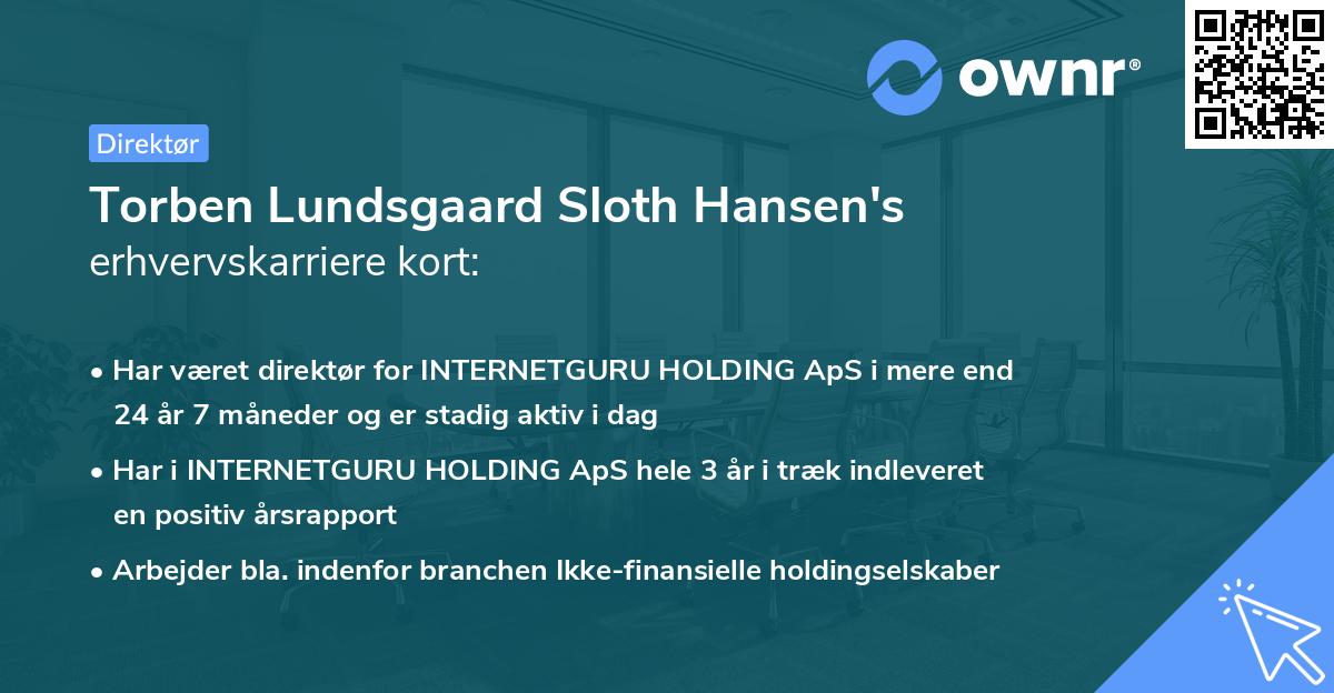 Torben Lundsgaard Sloth Hansen's erhvervskarriere kort