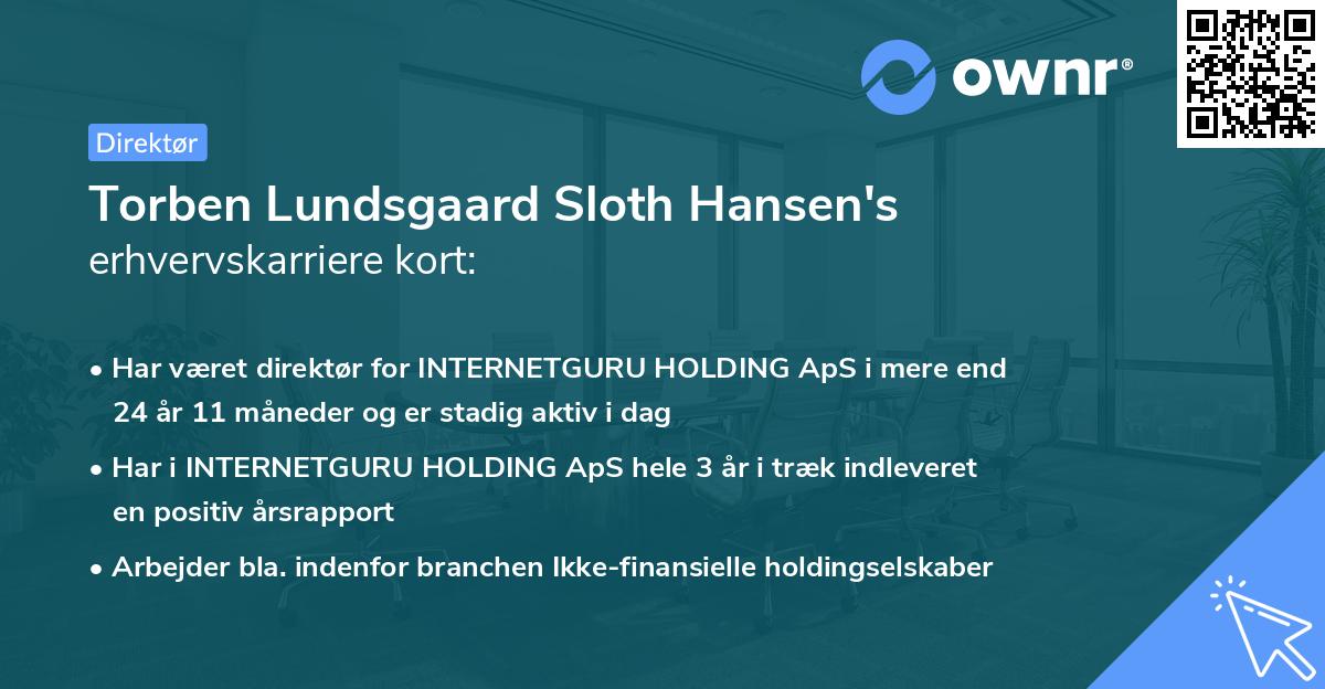 Torben Lundsgaard Sloth Hansen's erhvervskarriere kort