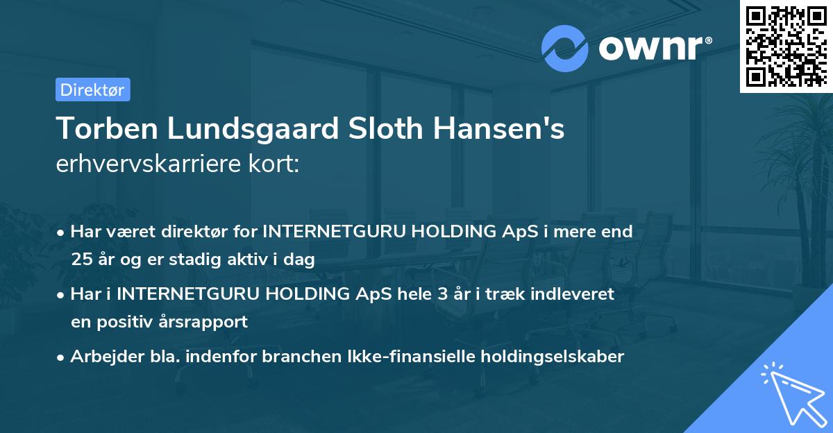 Torben Lundsgaard Sloth Hansen's erhvervskarriere kort