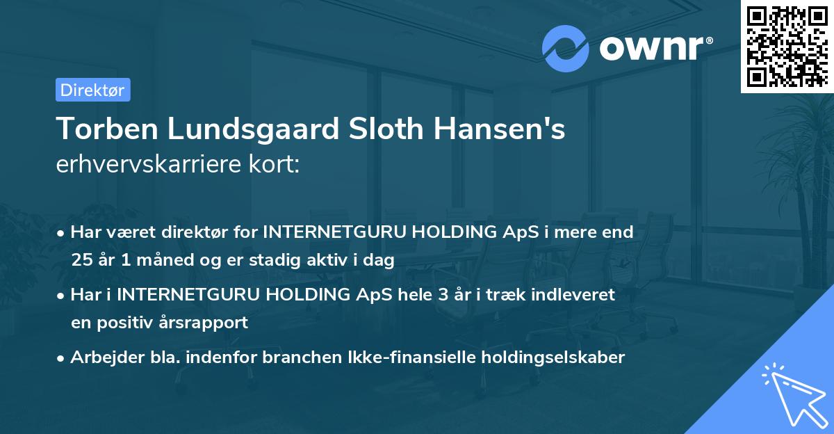 Torben Lundsgaard Sloth Hansen's erhvervskarriere kort