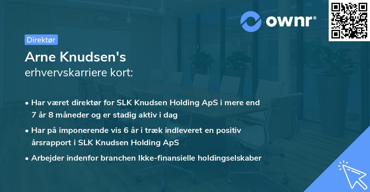 Arne Knudsen's erhvervskarriere kort