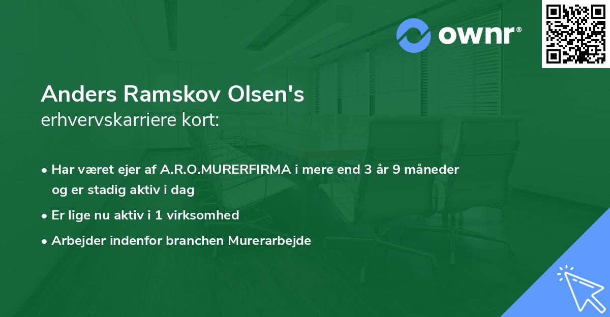 Anders Ramskov Olsen's erhvervskarriere kort
