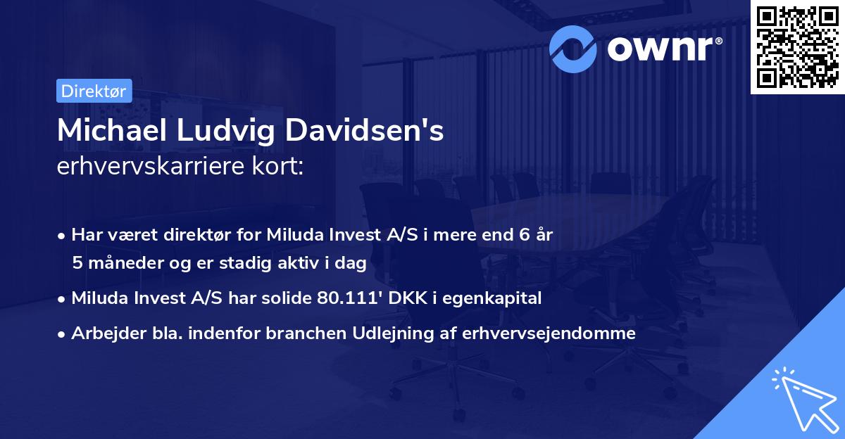 Michael Ludvig Davidsen's erhvervskarriere kort