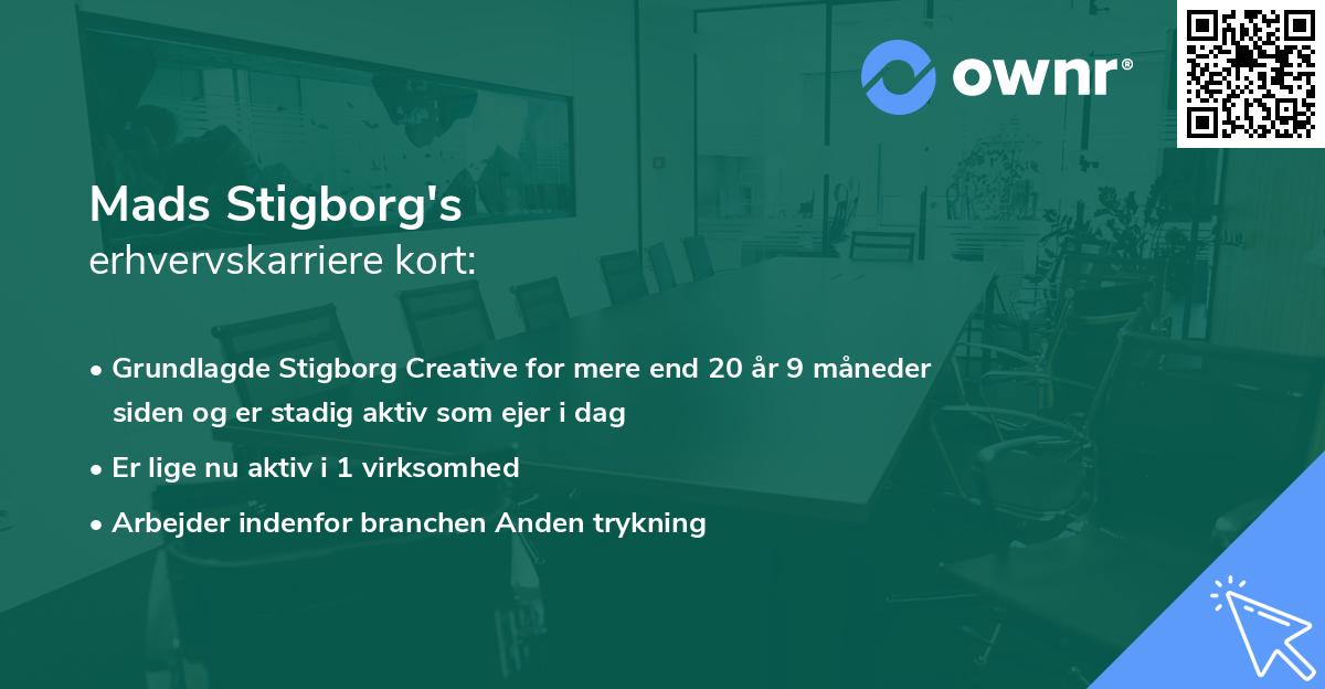Mads Stigborg's erhvervskarriere kort