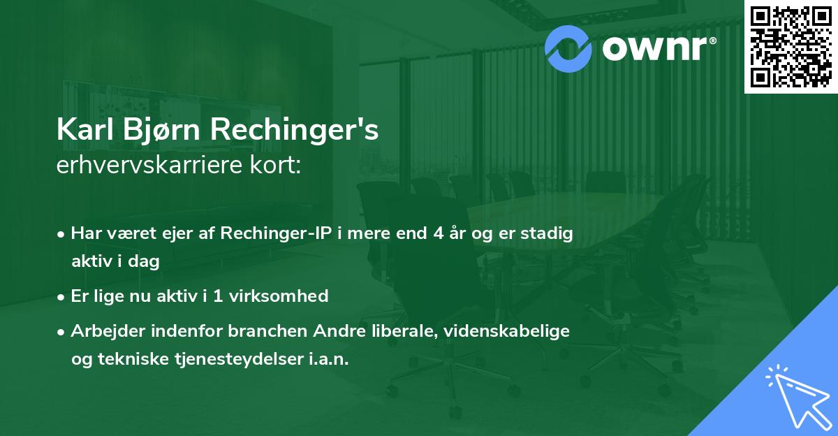 Karl Bjørn Rechinger's erhvervskarriere kort