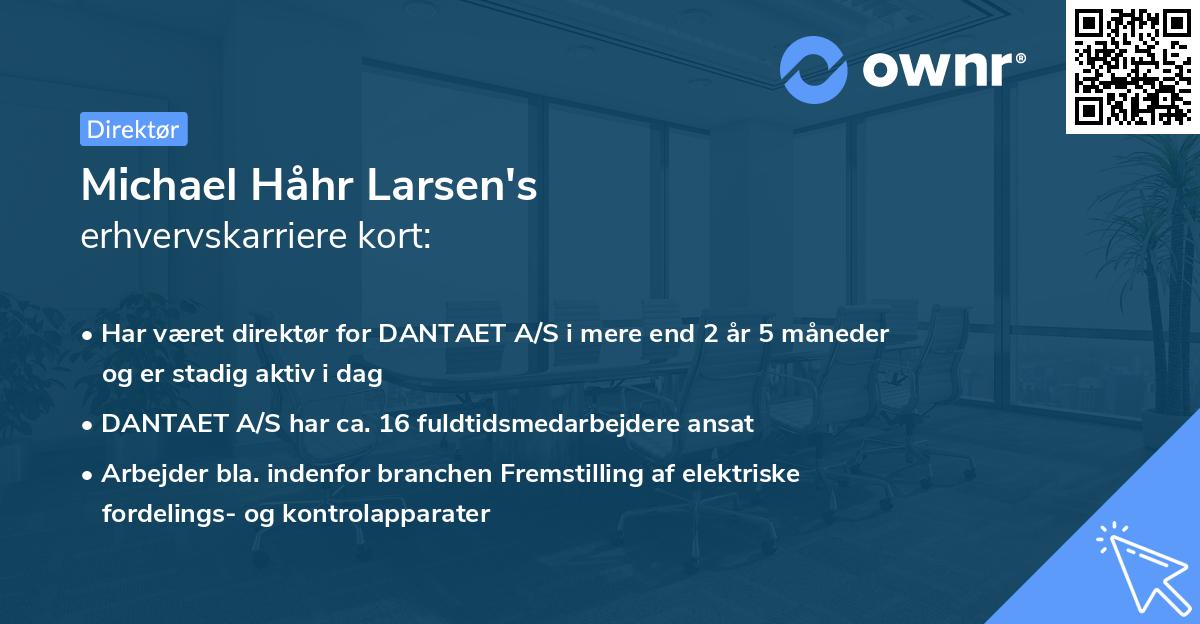 Michael Håhr Larsen's erhvervskarriere kort