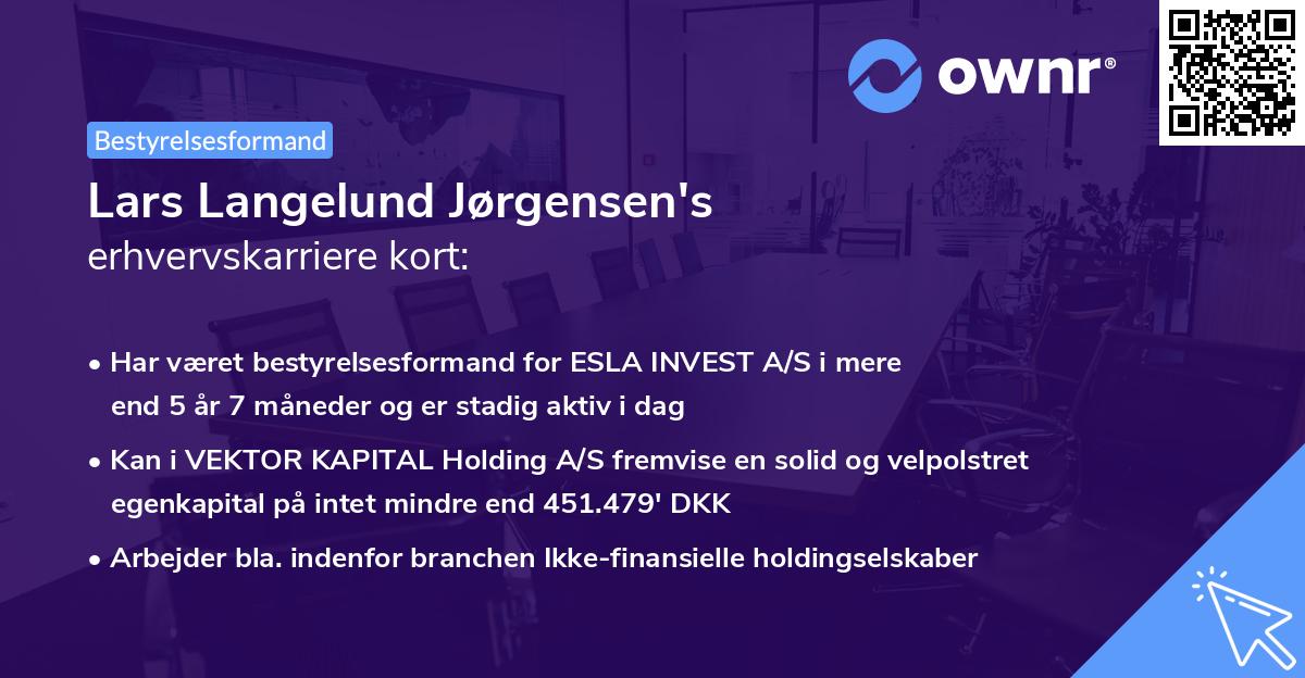Lars Langelund Jørgensen's erhvervskarriere kort