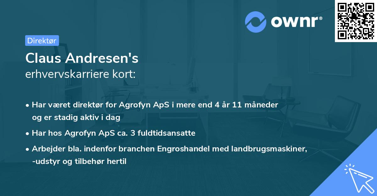 Claus Andresen's erhvervskarriere kort