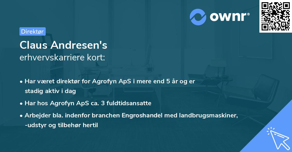 Claus Andresen's erhvervskarriere kort