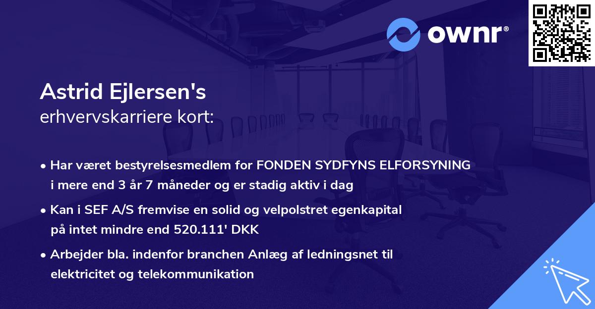 Astrid Ejlersen's erhvervskarriere kort