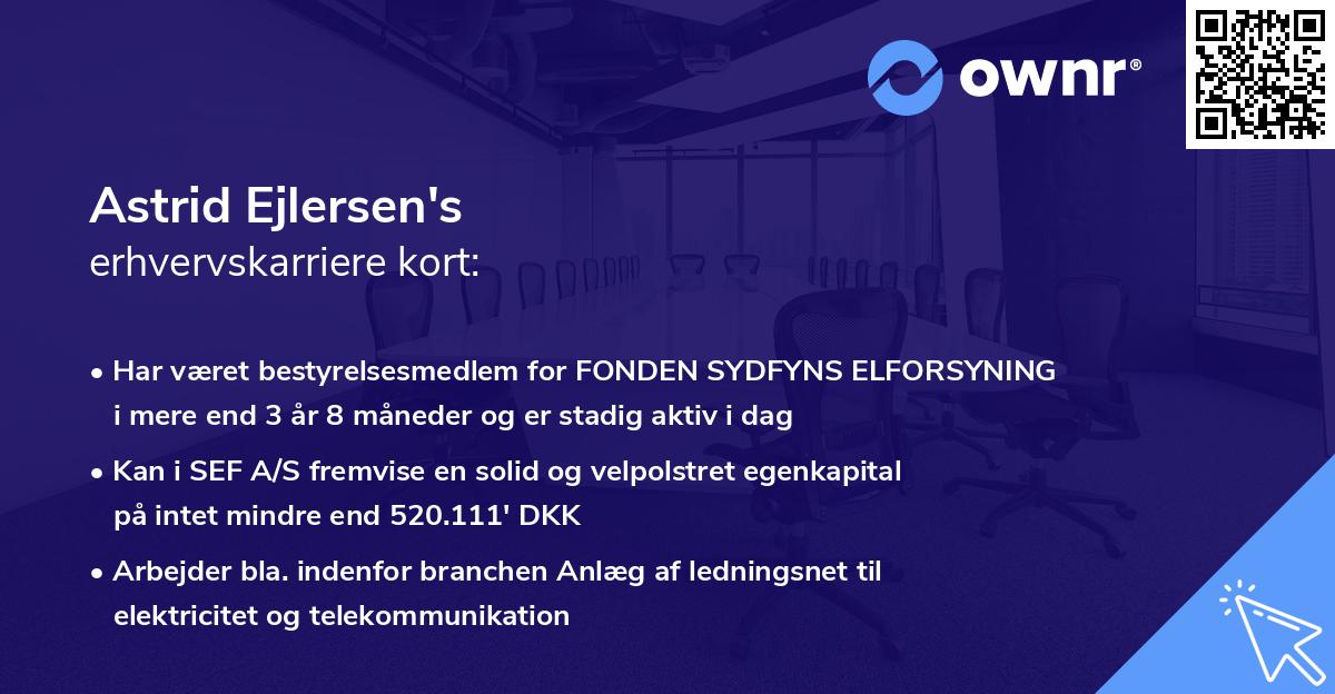 Astrid Ejlersen's erhvervskarriere kort