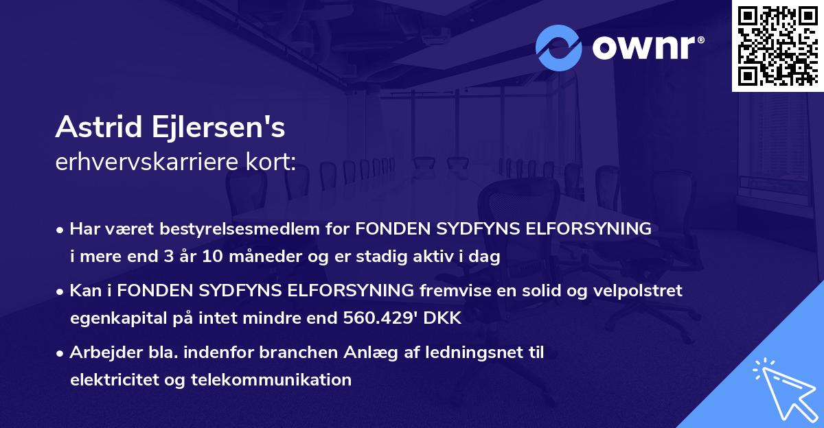 Astrid Ejlersen's erhvervskarriere kort