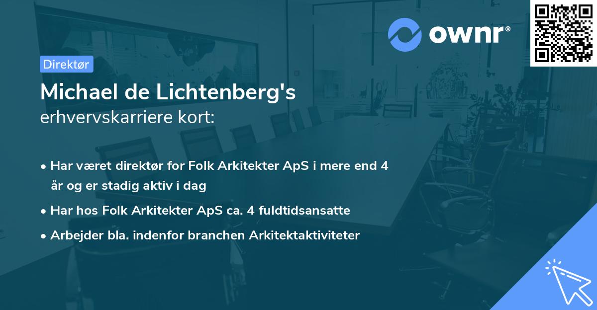 Michael de Lichtenberg's erhvervskarriere kort