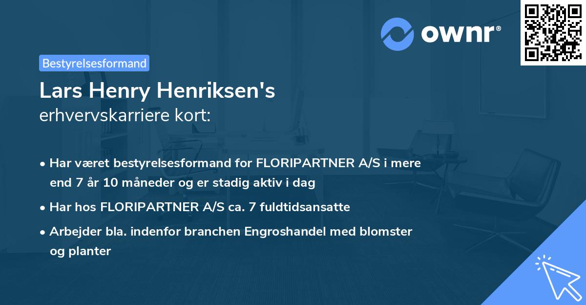 Lars Henry Henriksen's erhvervskarriere kort