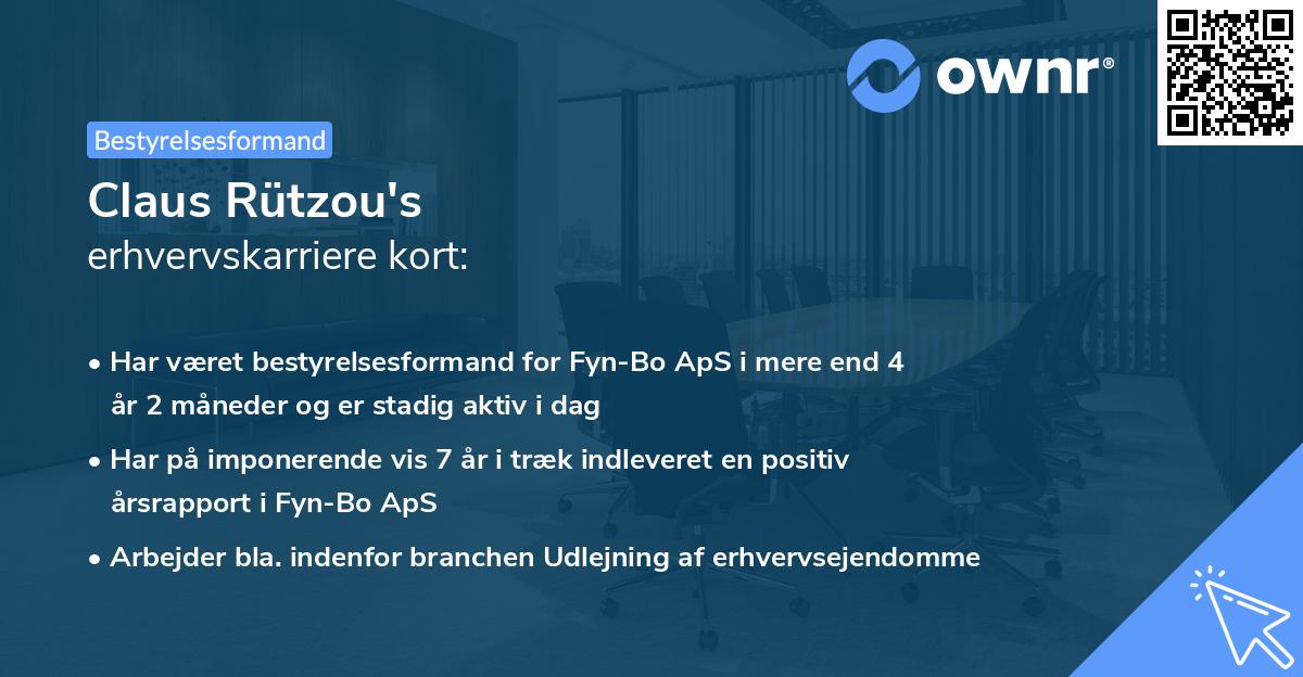 Claus Rützou's erhvervskarriere kort