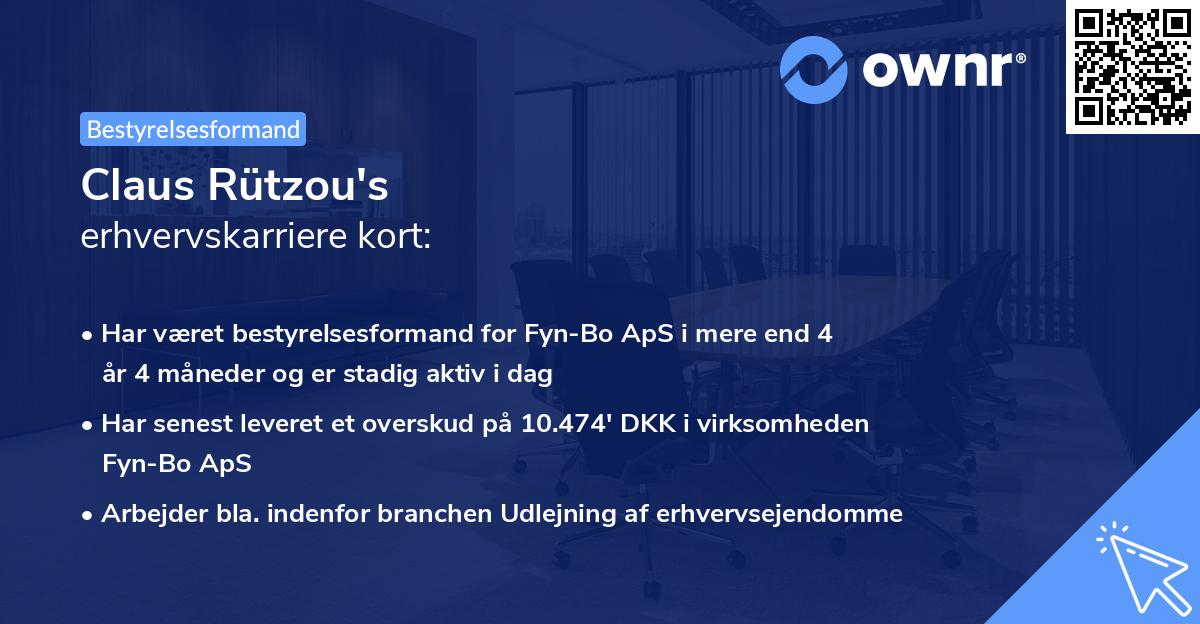 Claus Rützou's erhvervskarriere kort