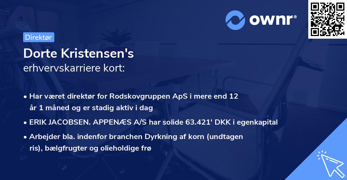 Dorte Kristensen's erhvervskarriere kort