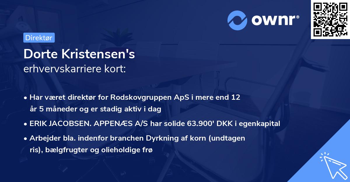 Dorte Kristensen's erhvervskarriere kort