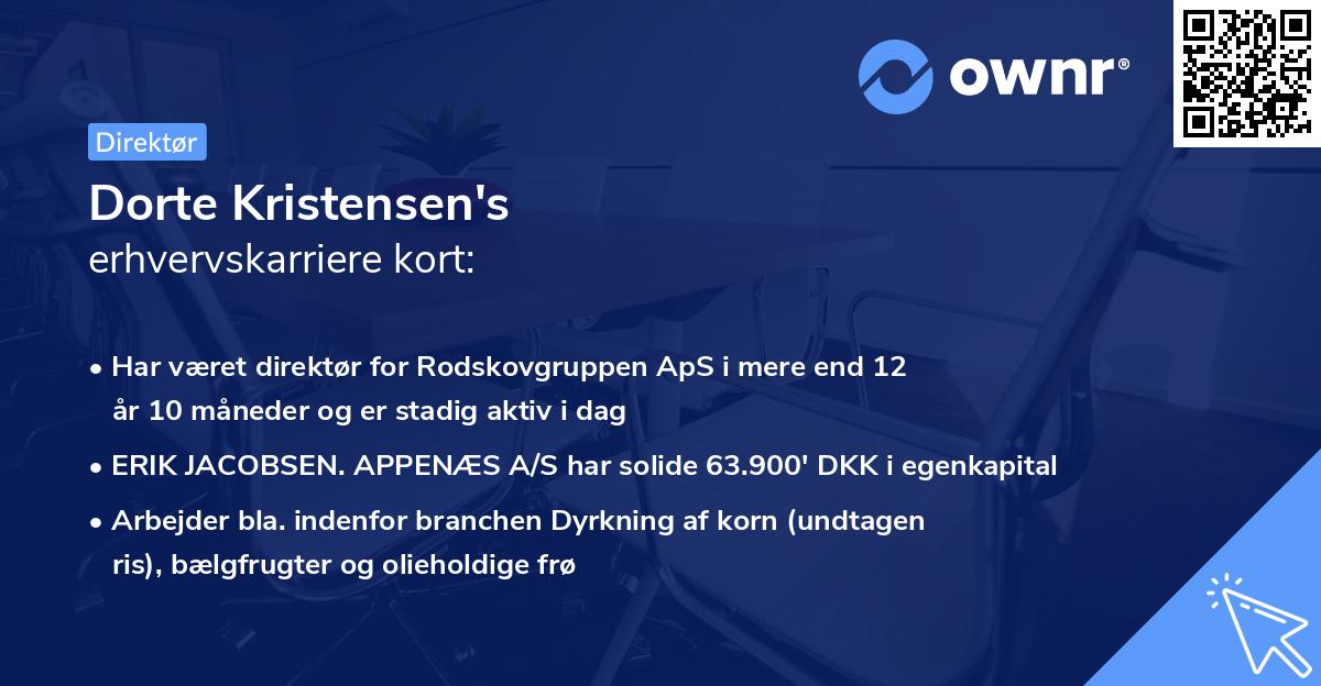 Dorte Kristensen's erhvervskarriere kort