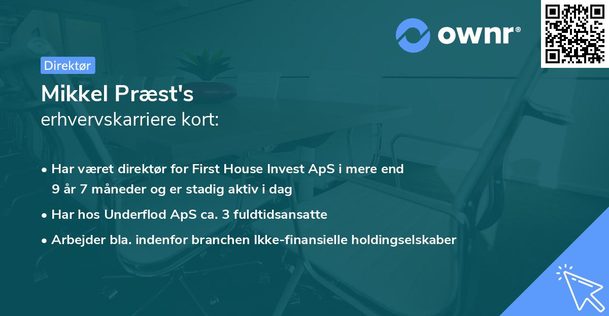 Mikkel Præst's erhvervskarriere kort