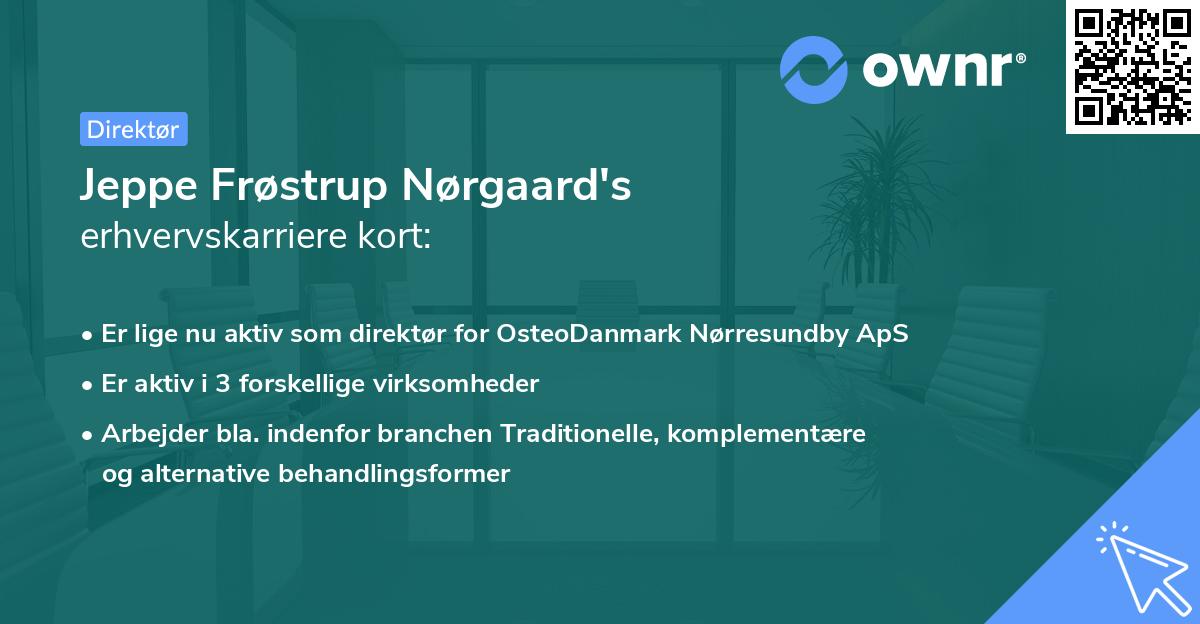 Jeppe Frøstrup Nørgaard's erhvervskarriere kort