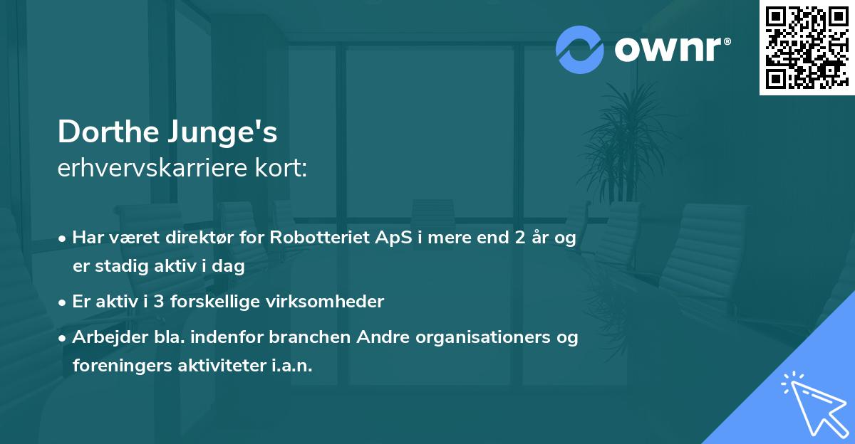 Dorthe Junge's erhvervskarriere kort