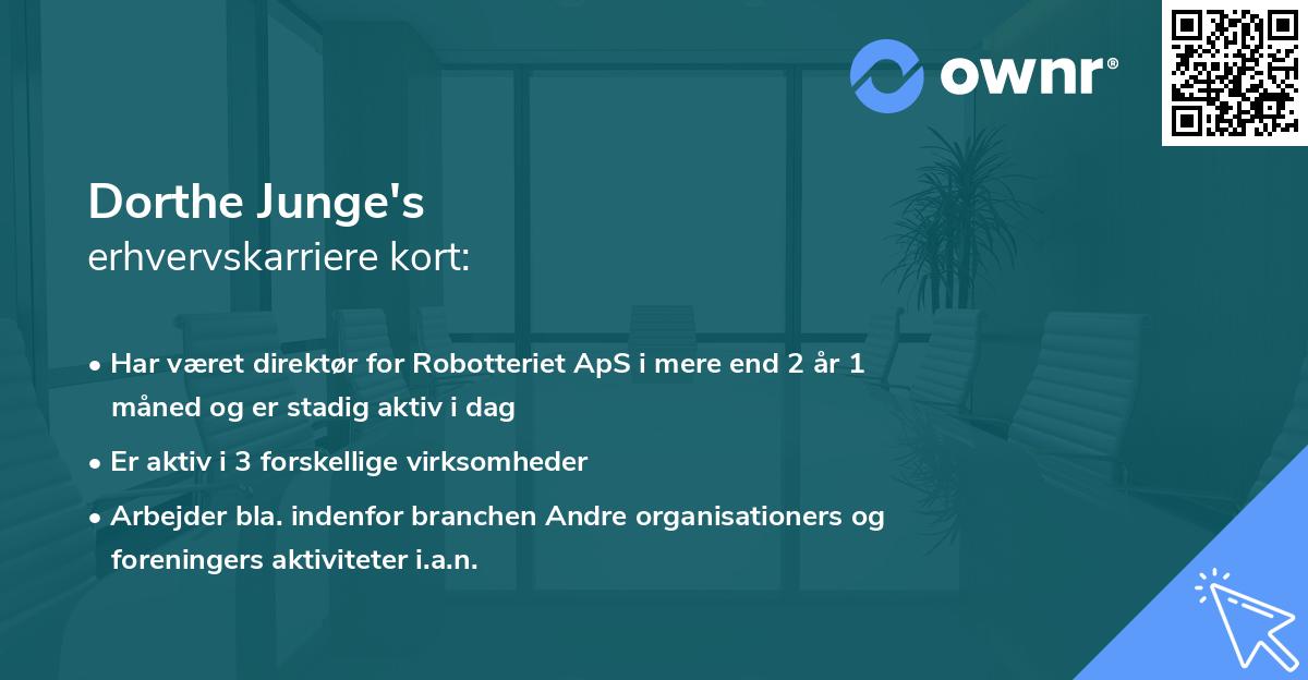 Dorthe Junge's erhvervskarriere kort
