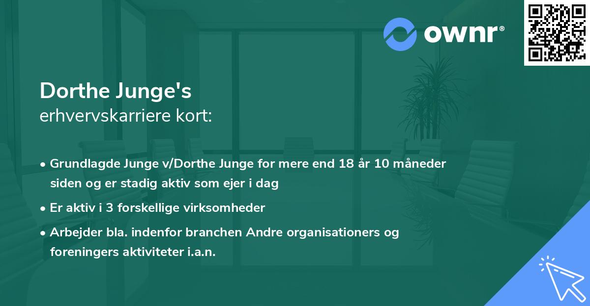 Dorthe Junge's erhvervskarriere kort