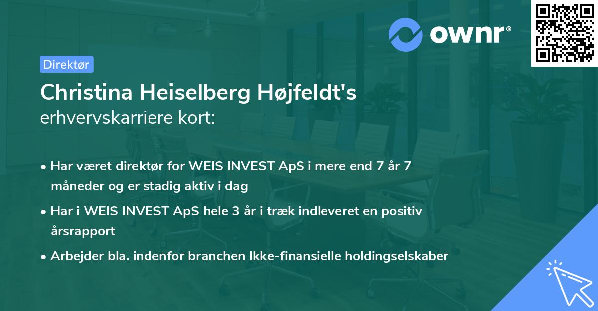 Christina Heiselberg Højfeldt's erhvervskarriere kort