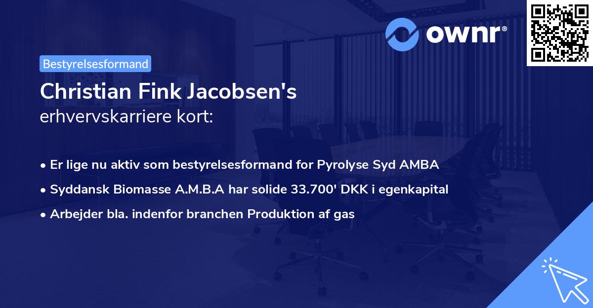 Christian Fink Jacobsen's erhvervskarriere kort