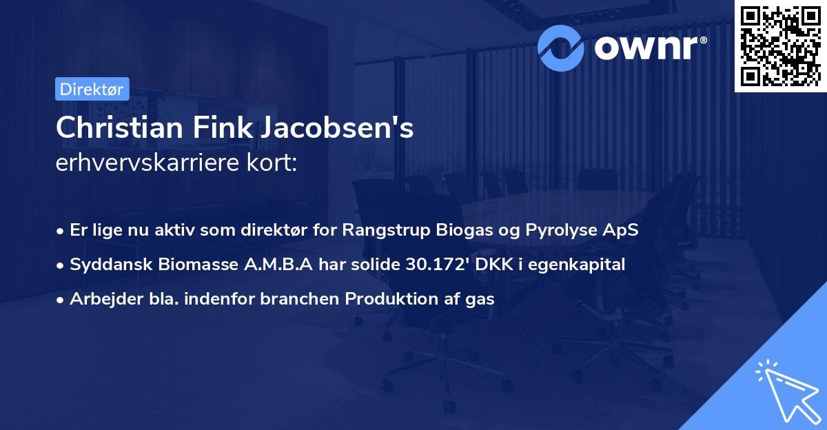 Christian Fink Jacobsen's erhvervskarriere kort