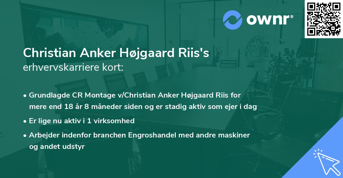 Christian Anker Højgaard Riis's erhvervskarriere kort