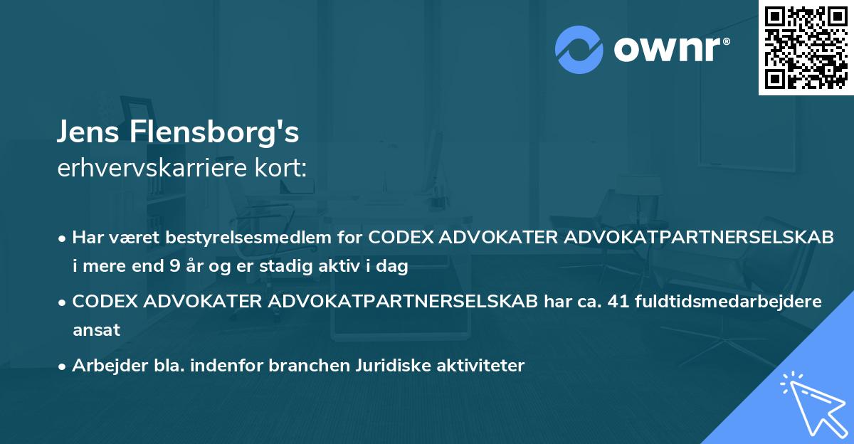 Jens Flensborg's erhvervskarriere kort