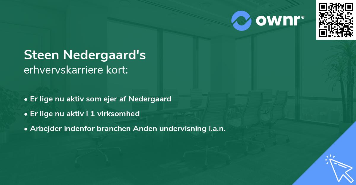 Steen Nedergaard's erhvervskarriere kort