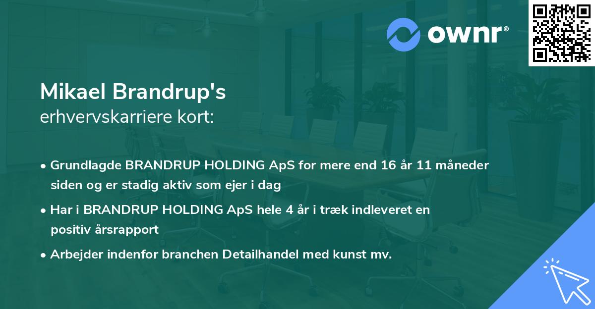 Mikael Brandrup's erhvervskarriere kort