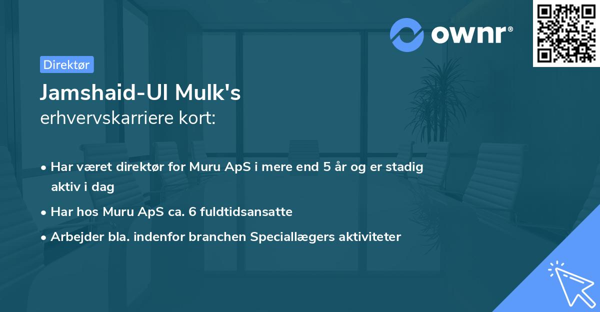 Jamshaid-Ul Mulk's erhvervskarriere kort