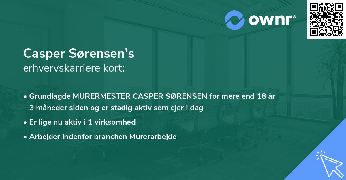 Casper Sørensen's erhvervskarriere kort