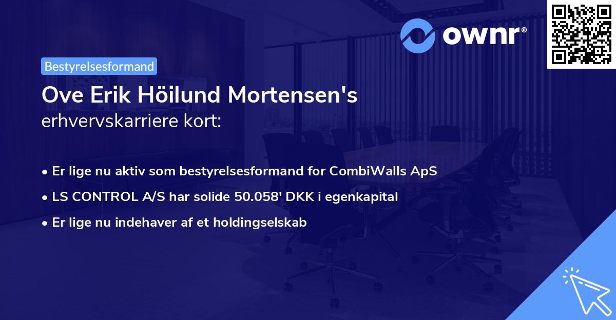 Ove Erik Höilund Mortensen's erhvervskarriere kort
