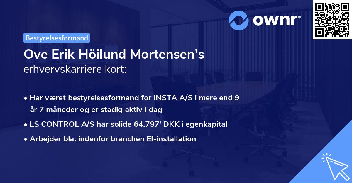 Ove Erik Höilund Mortensen's erhvervskarriere kort