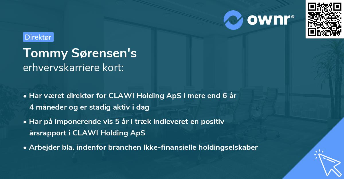Tommy Sørensen's erhvervskarriere kort