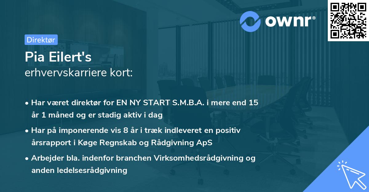 Pia Eilert's erhvervskarriere kort