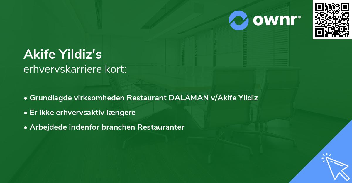Akife Yildiz's erhvervskarriere kort
