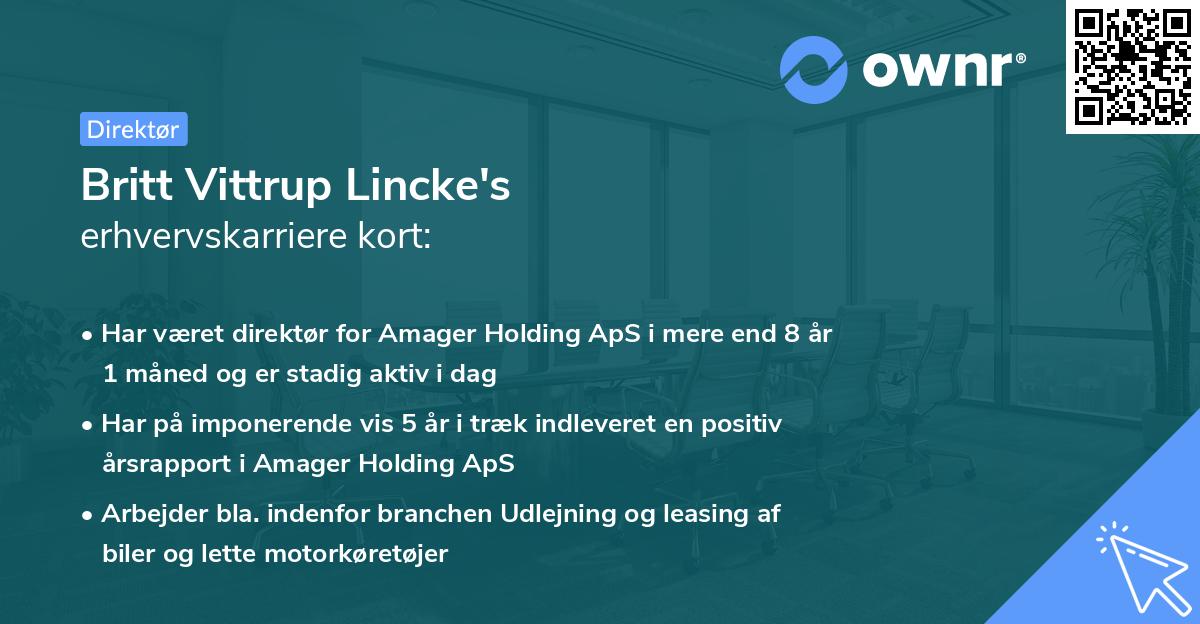 Britt Vittrup Lincke's erhvervskarriere kort