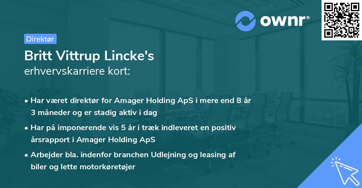 Britt Vittrup Lincke's erhvervskarriere kort