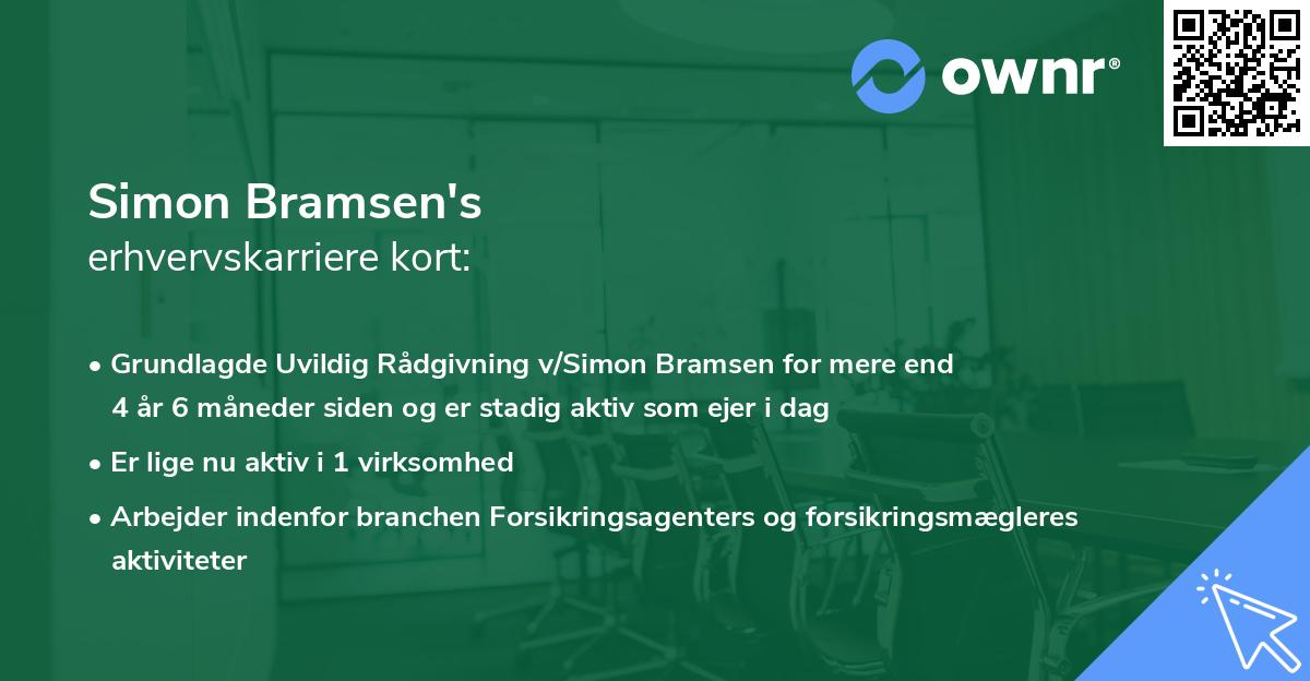 Simon Bramsen's erhvervskarriere kort