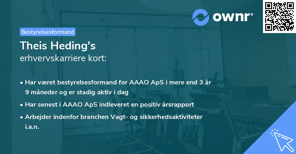 Theis Heding's erhvervskarriere kort